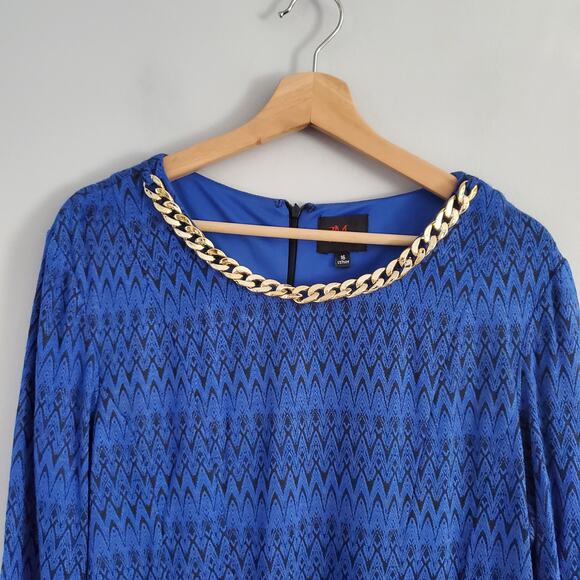 JM Studio John Meyer Blue Tent Style Striped Dress 16 - Picture 4 of 9